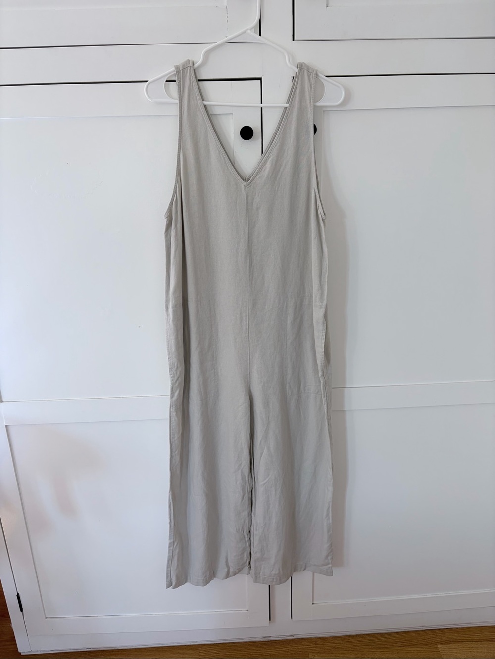 Universal Thread Linen Gray Crop Jumpsuit Size Small